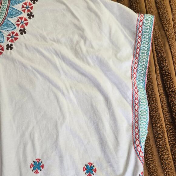 Johnny Was Women Boho Hippie Artsy Embroidered Oversized Boxy Caftan Top L/XL - Picture 6 of 12